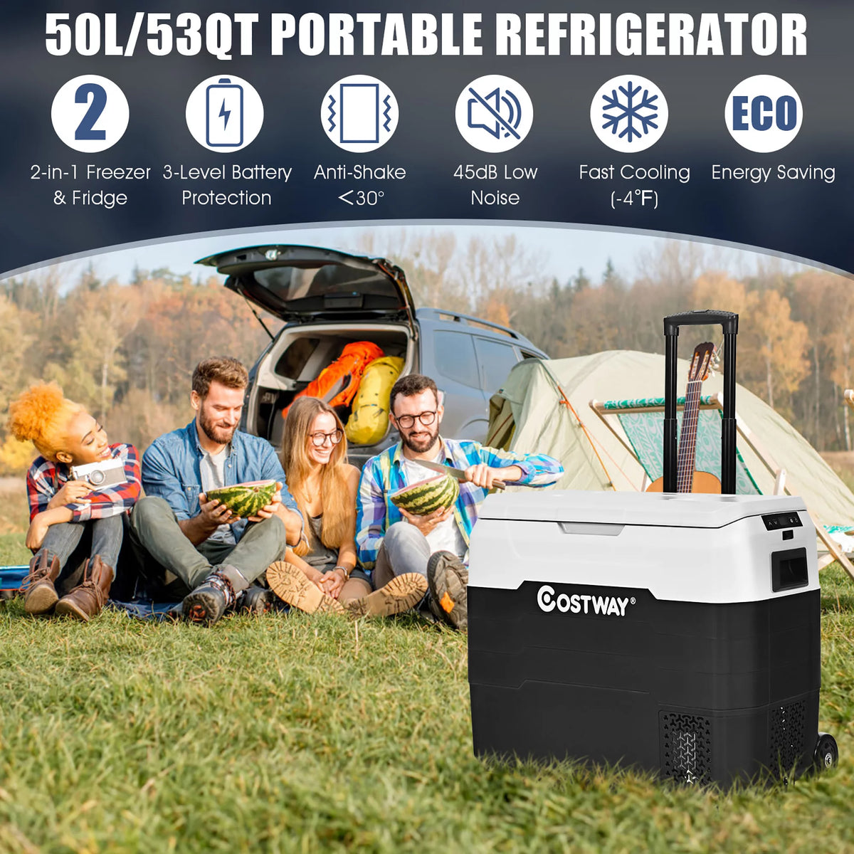 Portable Dual-Zone Car Refrigerator White F925