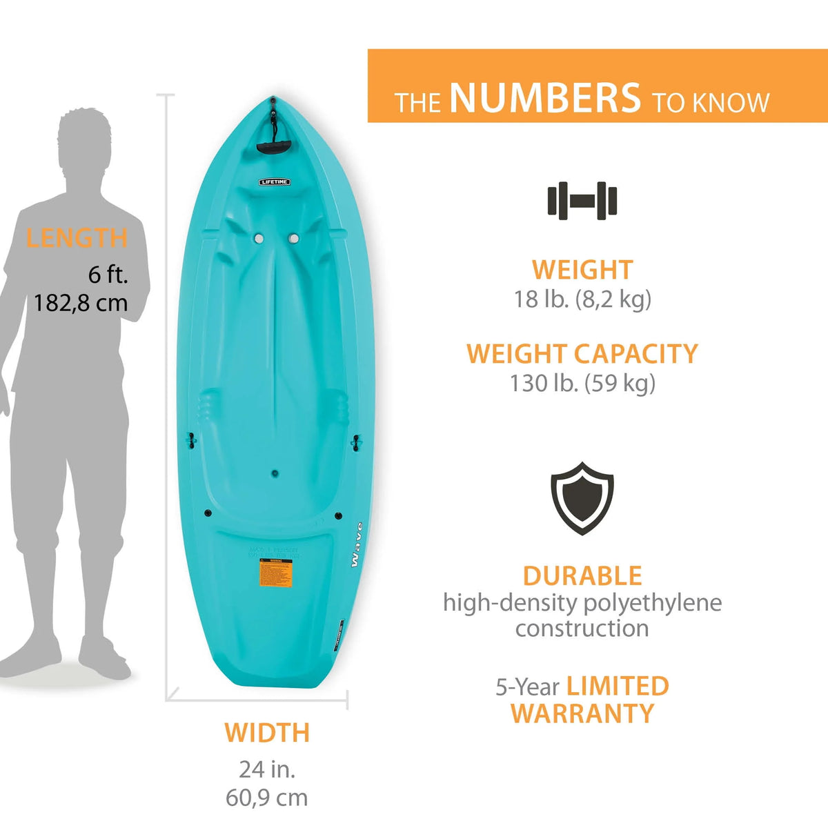 6 ft Youth Kayak Seafoam Green H859139