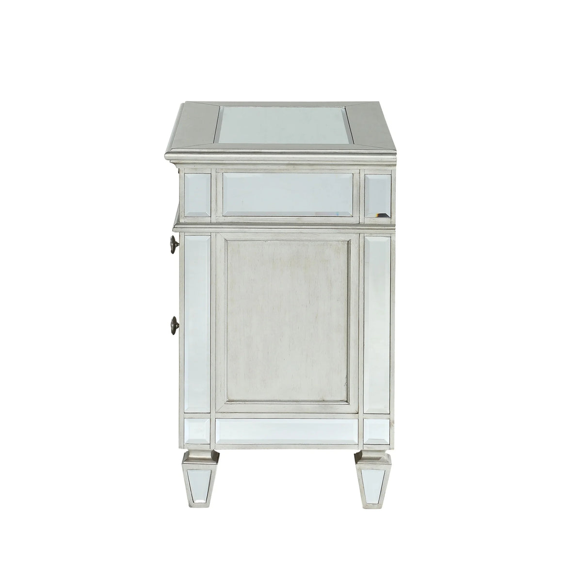 Mirrored Wood 2 Drawer Nightstand J69716