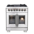 30 Gas Burner Electric Oven Range with French Door and 5 Sealed Burners N755