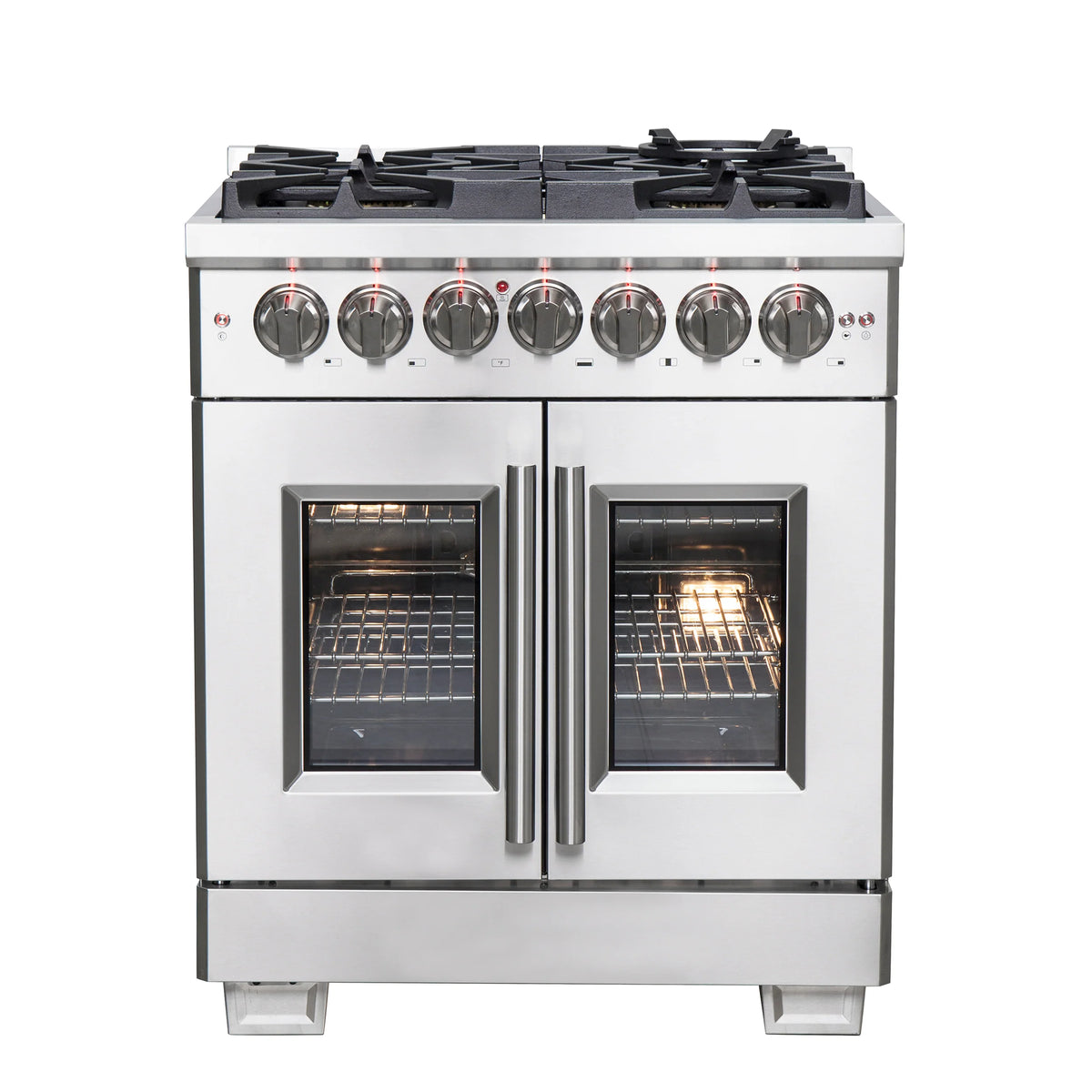 30 Gas Burner Electric Oven Range with French Door and 5 Sealed Burners N755