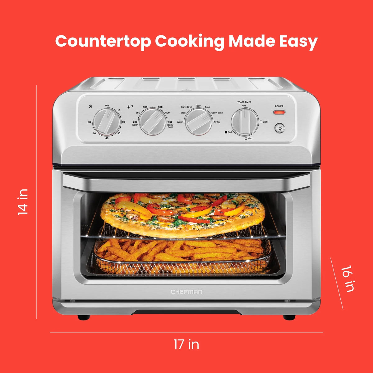Air Fryer + Toaster Oven Combo, 20 Qt Stainless Steel Z90006