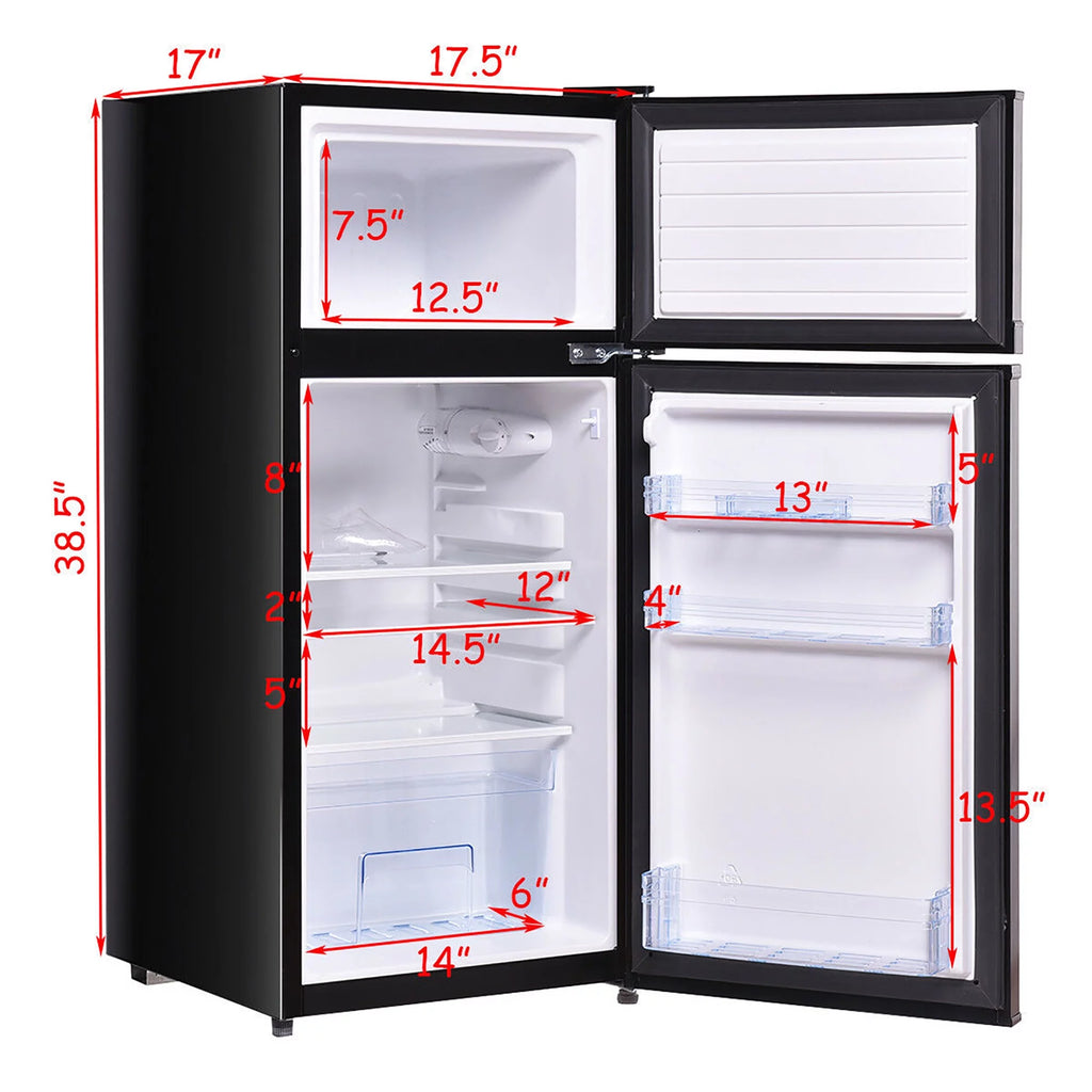 2 Doors 3.4 cu ft. Compact Mini Refrigerator Freezer A272612
