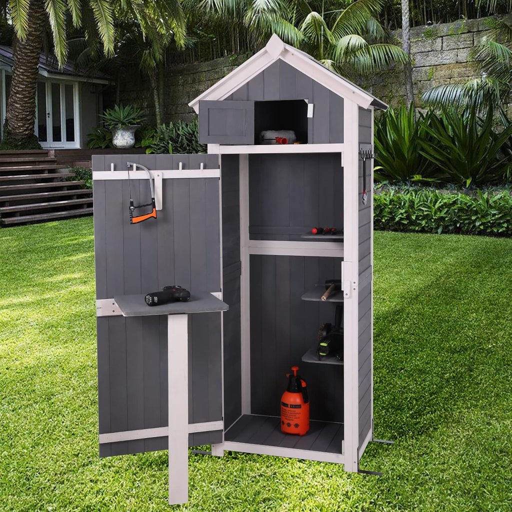 Garden Storage Shed Wooden Storage Cabinet with Lockable Doors B831