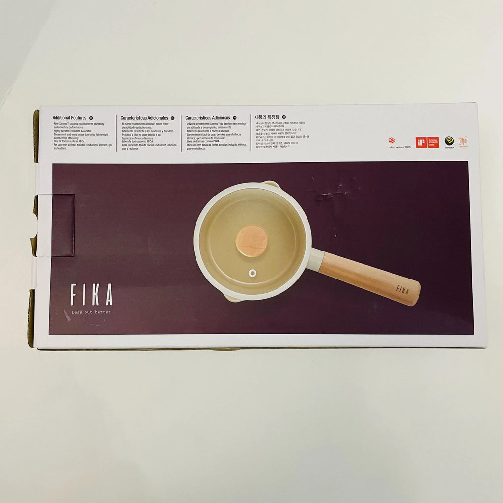 Milk Pan with Wood Handle and Glass Lid C301957