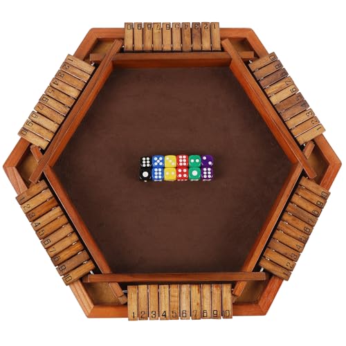 Wooden Shut The Box Dice Game Set L601