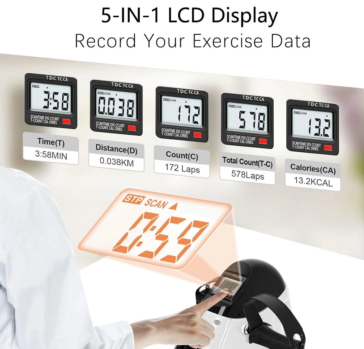 Under Desk Exercise Bike with LCD Screen X627515