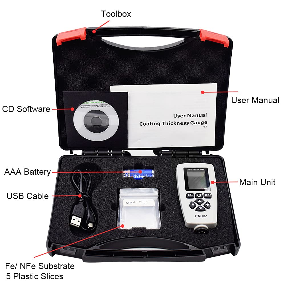 Digital Depth Mil Thickness Meter with Backlight LCD Display I589510