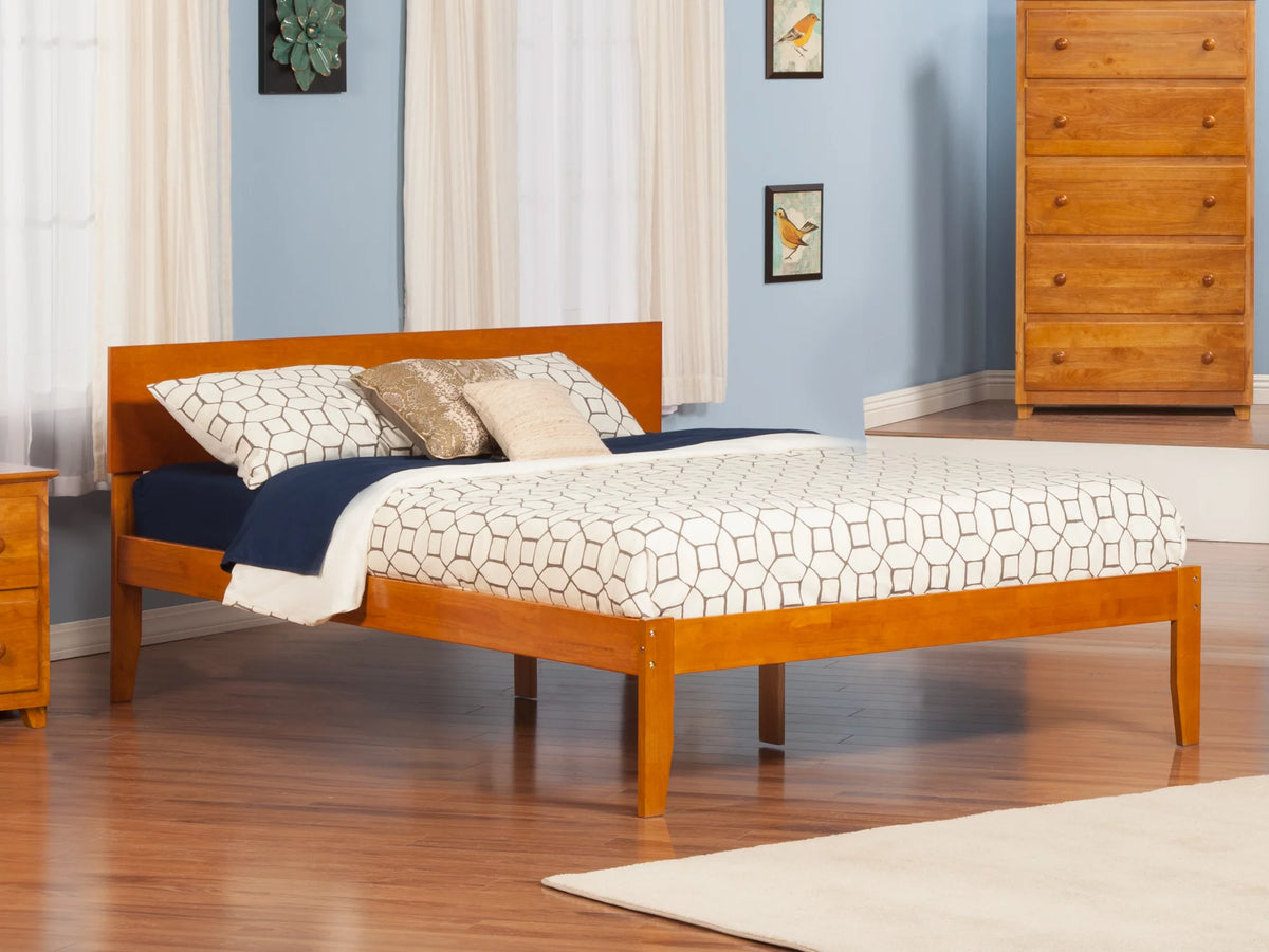16" Caramel Solid Wood Platform Bed Y899522