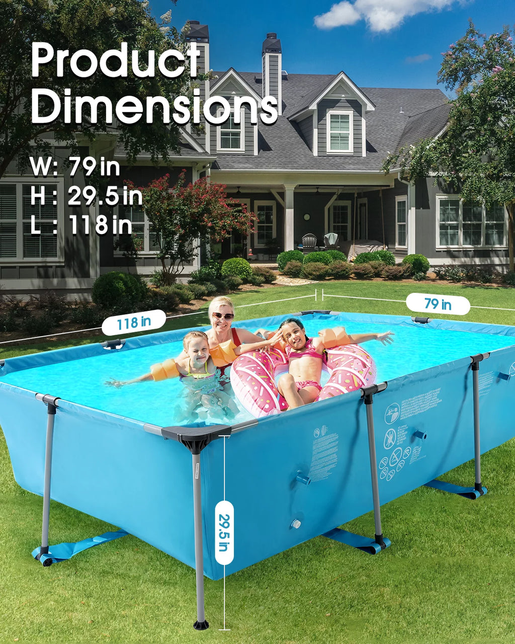 10 ft Above Ground Rectangular Frame Swimming Pool X605