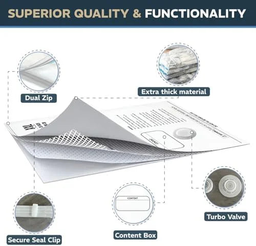 8 Pack XXL Jumbo Vacuum Storage Bags Z656662