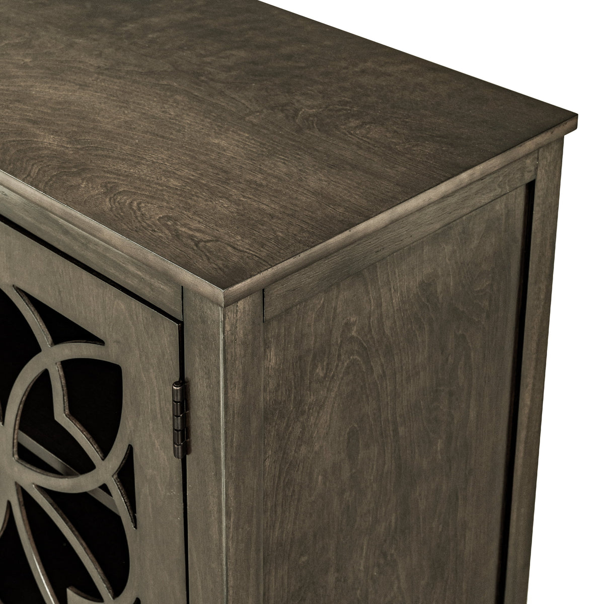 Grey Wood Storage Cabinet with Doors and Adjustable Shelf T41165