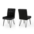 Set of 2 Tufted Velvet Dining Chairs Black K690035