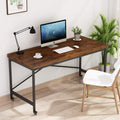 55 Inch Solid Wood Computer Desk with Lockable Casters F623626