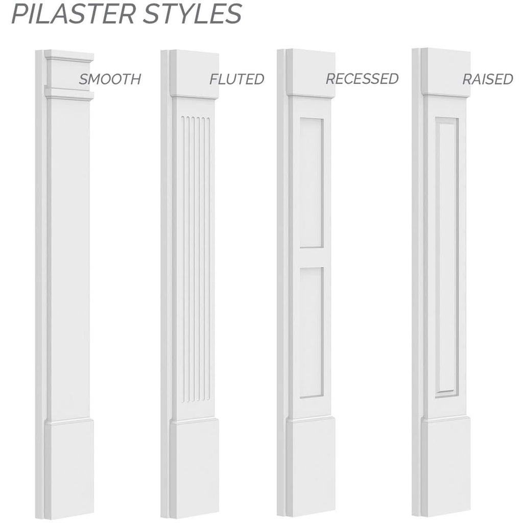 PVC Pilaster with Decorative Capital & Base (Pair) I89277