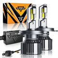 H4 LED Headlight Bulbs 6500K Cool White 2 Bulbs L418