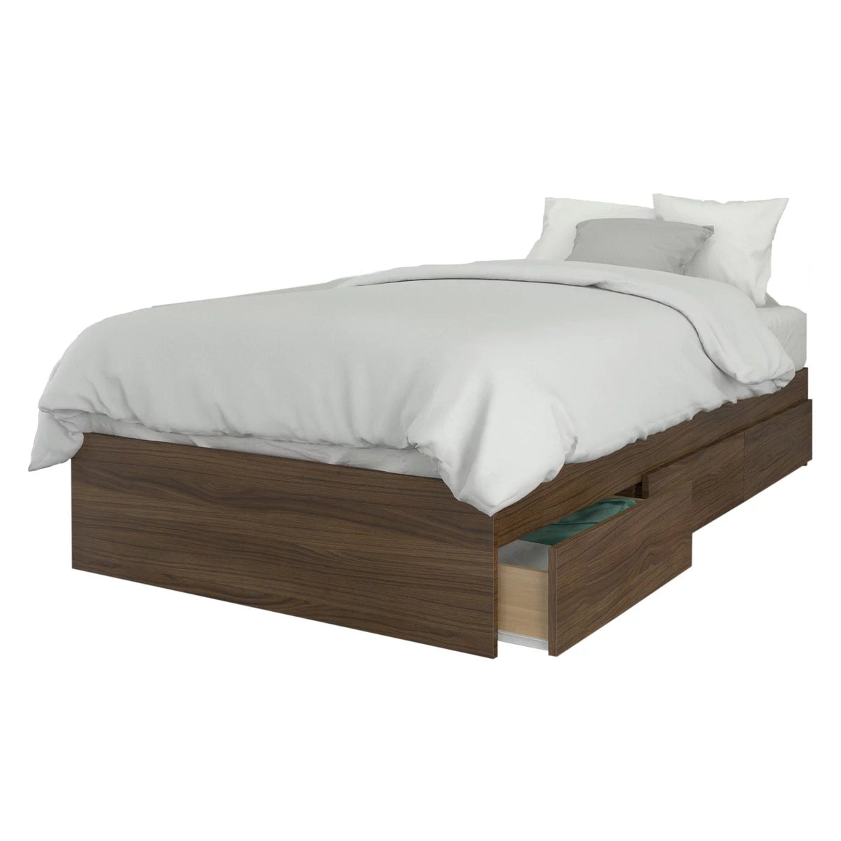 Twin Size Storage Wood Bed Frame with 3 Drawers G3753