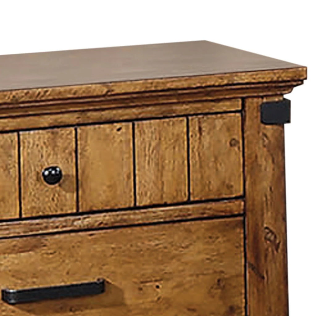 Wooden Nightstand With 3 Drawers V230