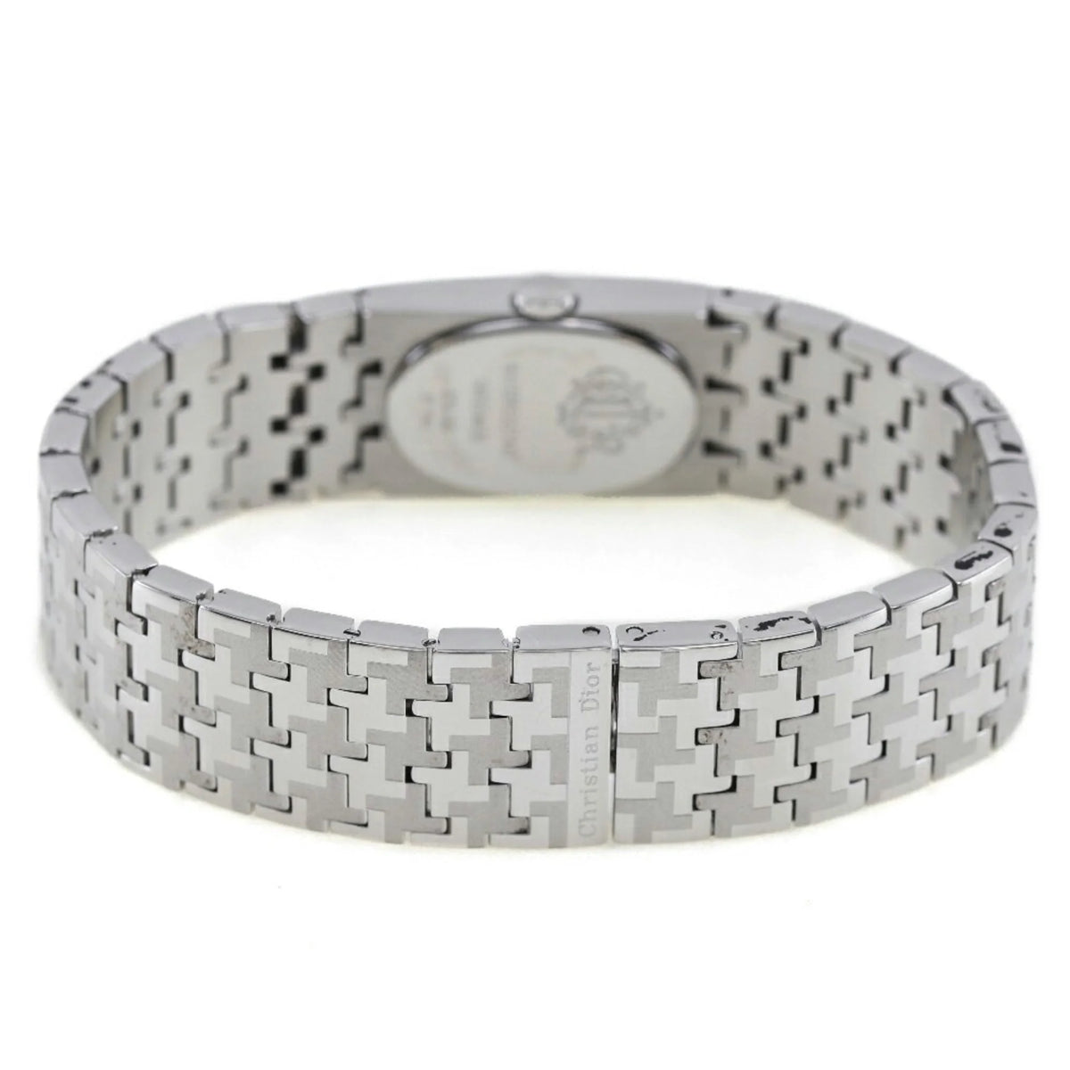 Pre-Owned Stainless Steel Swiss Made Silver Quartz Analog Display Black Dial Ladies Watch T112743