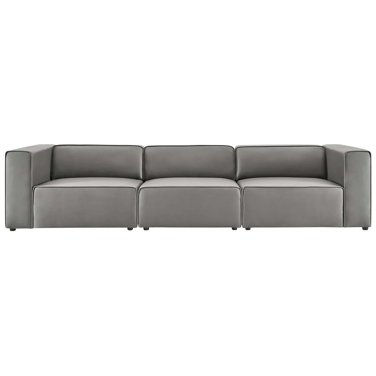 Gray Vegan Leather 3-Piece Sectional Sofa O194201