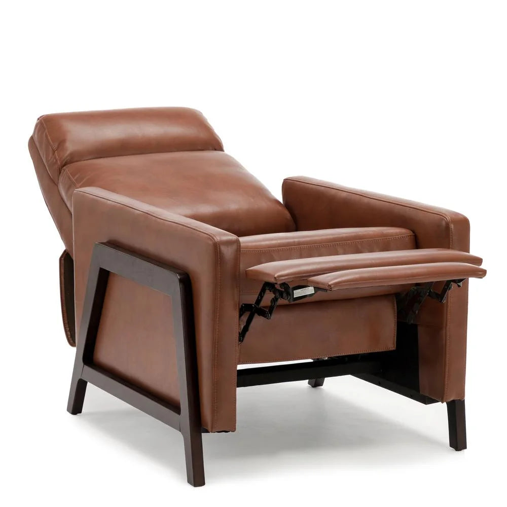 Caramel Faux Leather Push Back Recliner Y5879