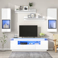 White High Gloss Wall Mounted TV Stand Set F32738