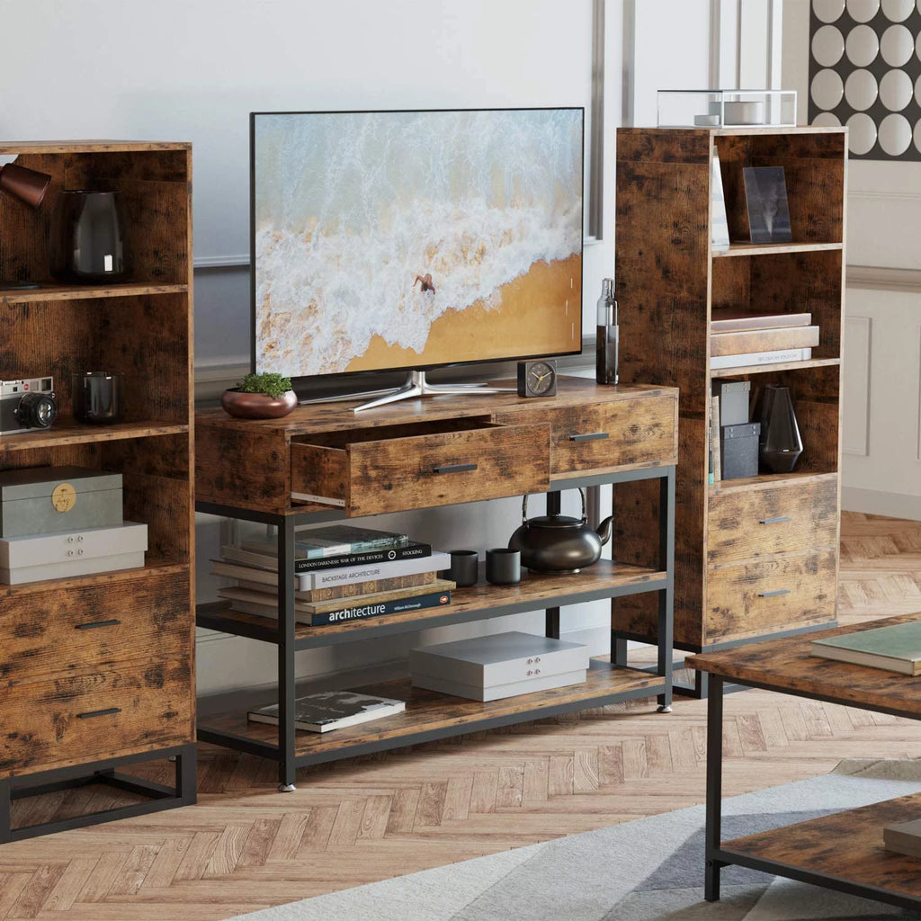 47 Inches Vintage Brown TV Stand with Drawers N289