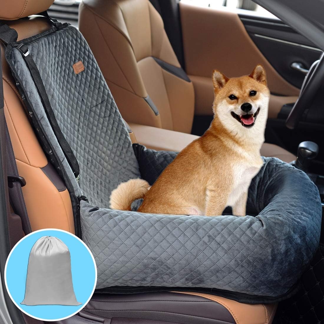 Dog Car Seat Pet Booster Seat Pack of 2 Brown N818