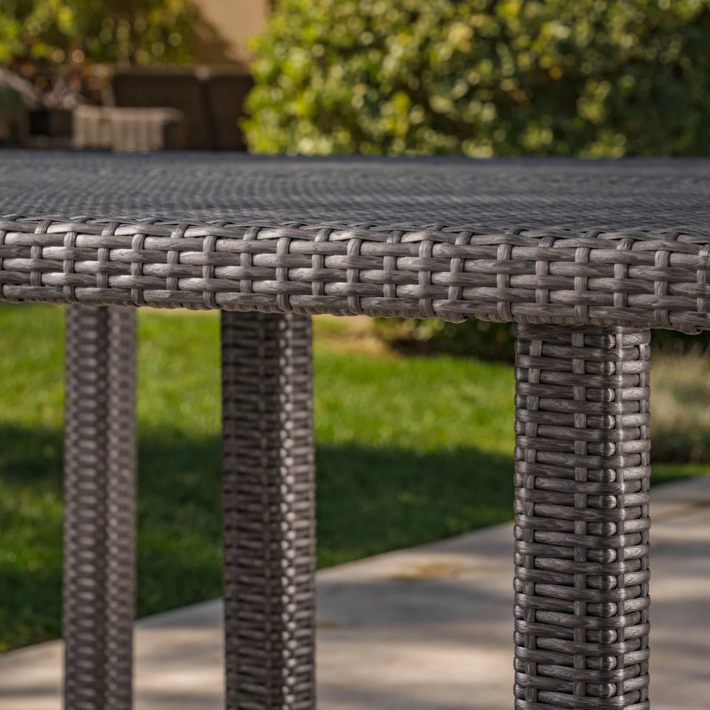 9 Piece Gray Wicker Patio Dining Set N675