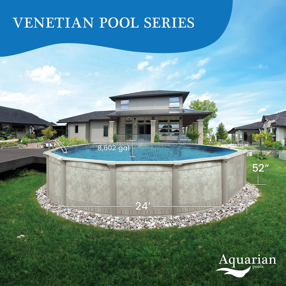 Khaki Round Above Ground Swimming Pool E3272
