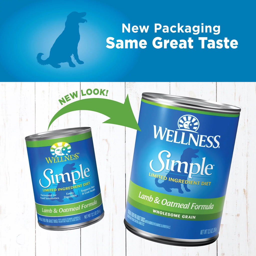 Natural Limited Ingredient Lamb & Oatmeal Wet Dog Food 12.5-Ounce Can Pack of 12 V667
