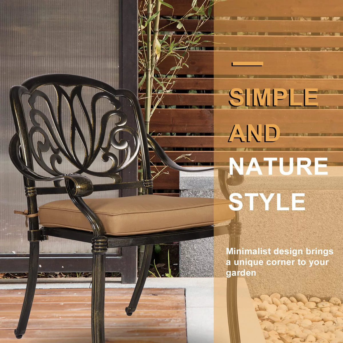 9-Piece Cast Aluminum Patio Dining Set with Umbrella Hole F4651
