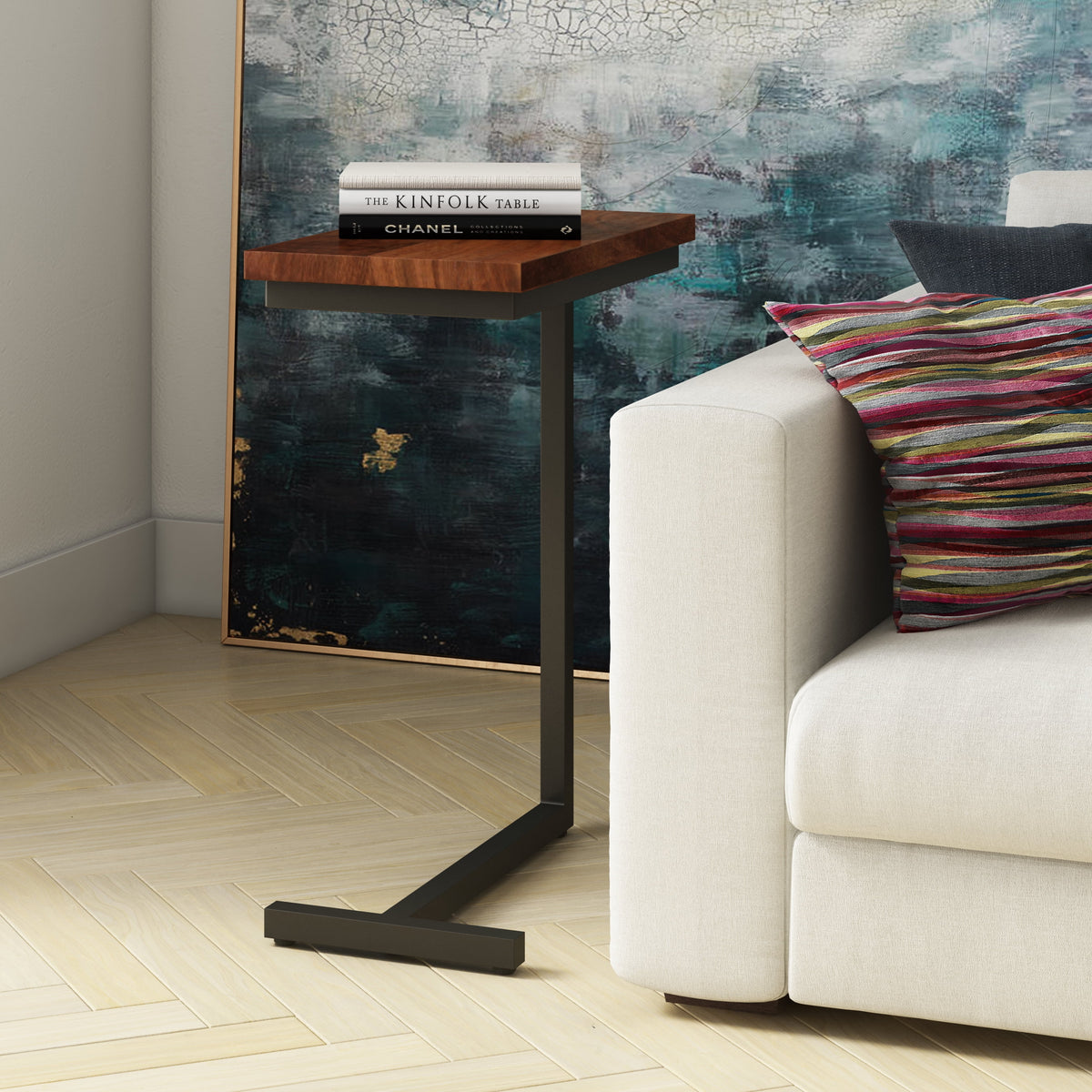 Dark Cognac Brown C Side Table O254