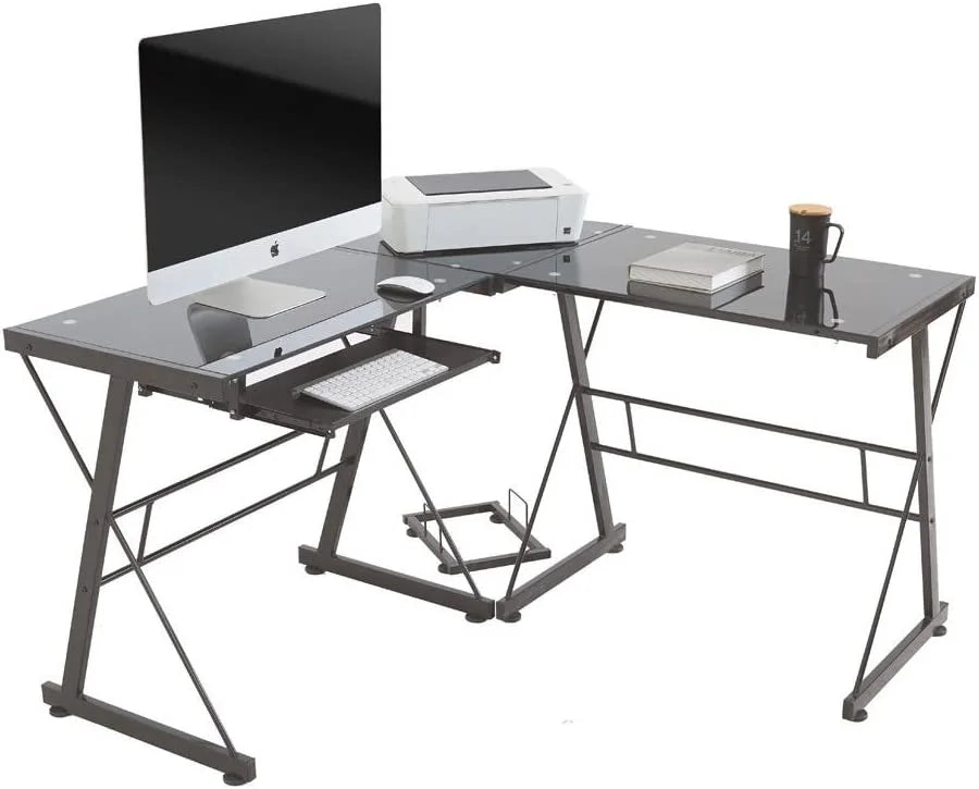 Black L-Shape Corner Desk L476765