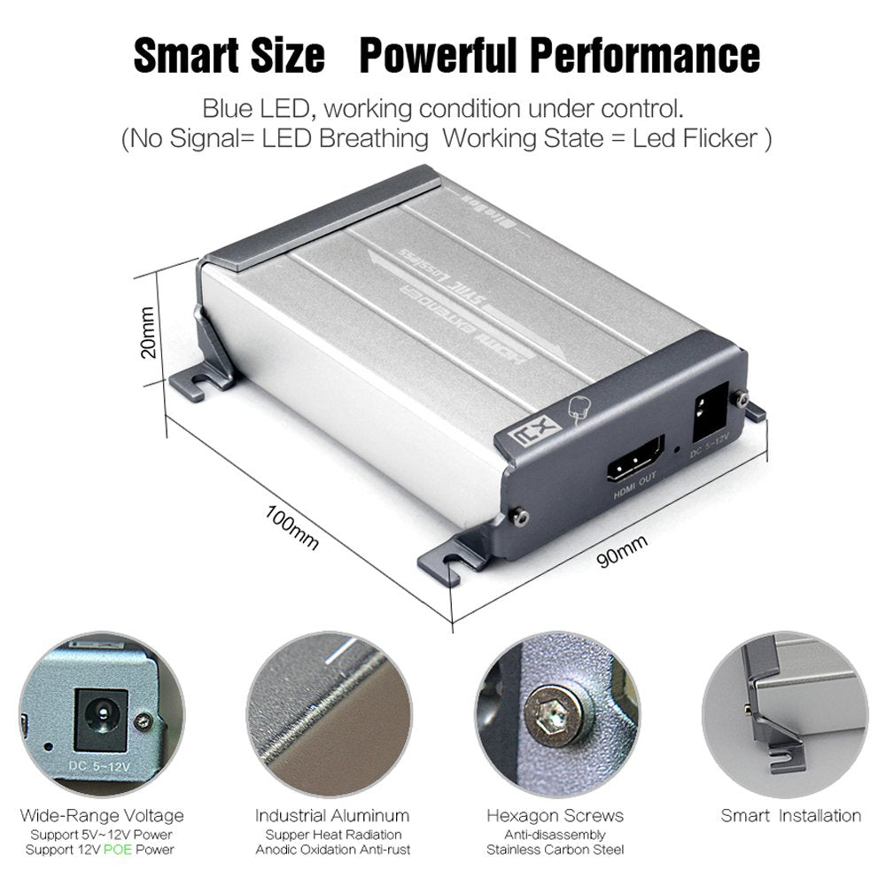 HDMI USB KVM Extender, 80m 1080P@60Hz, USB2.0 x 2, Transmitter and Receiver U4742