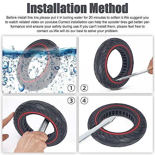 10 inch Solid Rubber Scooter Tire 2pc Black P7634