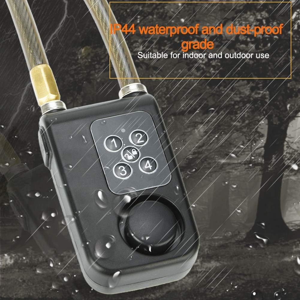 Anti-Theft Wireless Remote Control Alarm Bike Lock 4-Digit Password IP55 Waterproof H474319