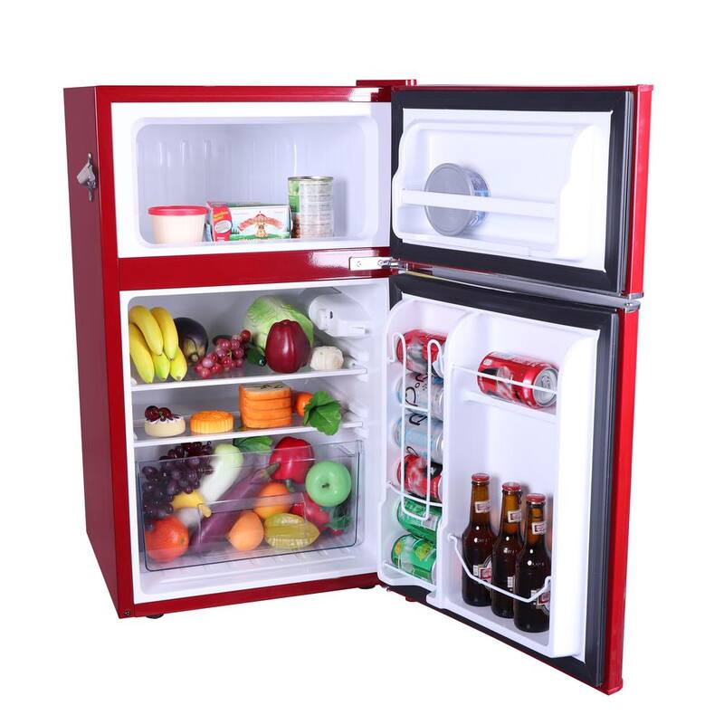 3.2 cu. ft. 2 Door Retro Mini Fridge in Red Q4936