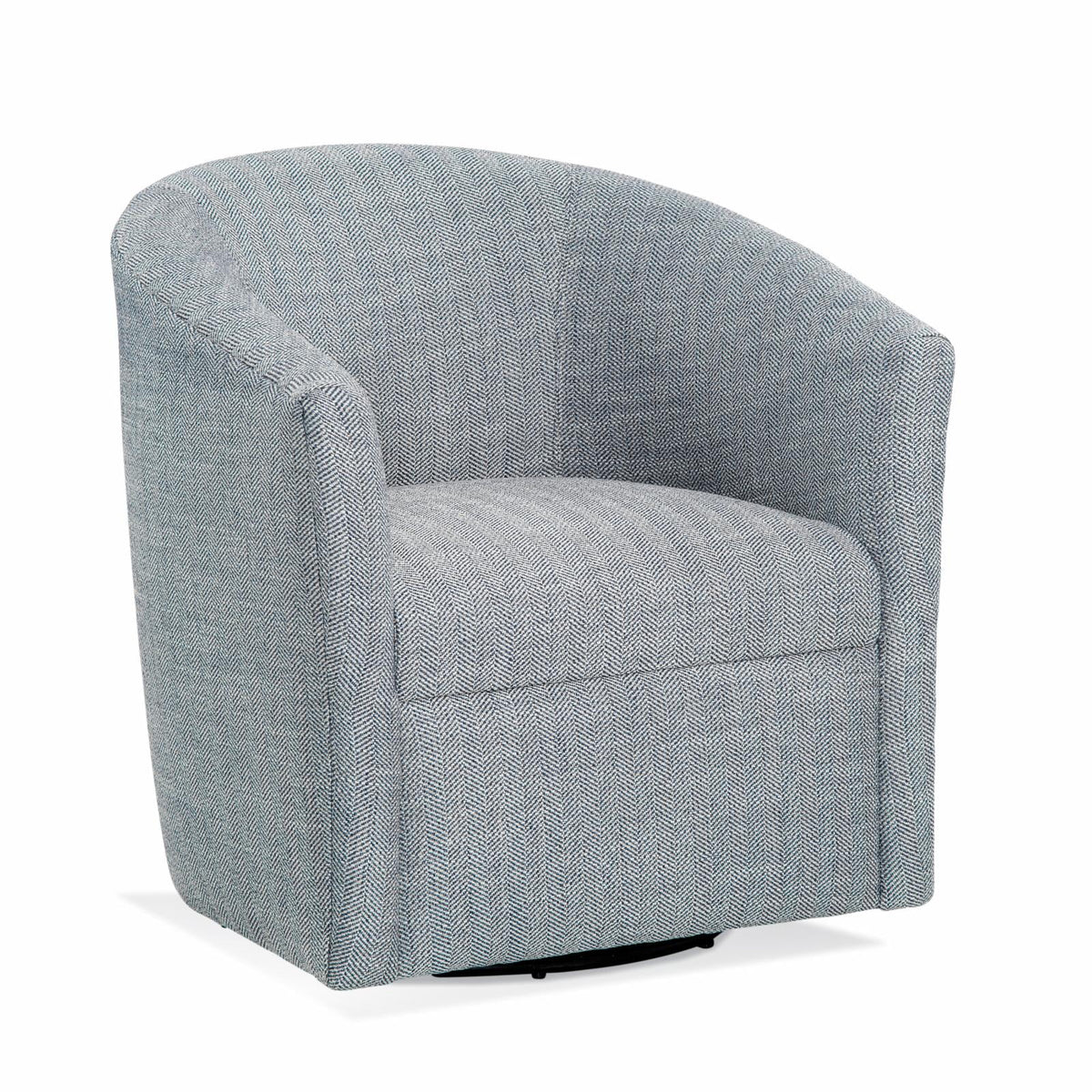 Indigo Blue Polyester Fabric Swivel Accent Chair W636