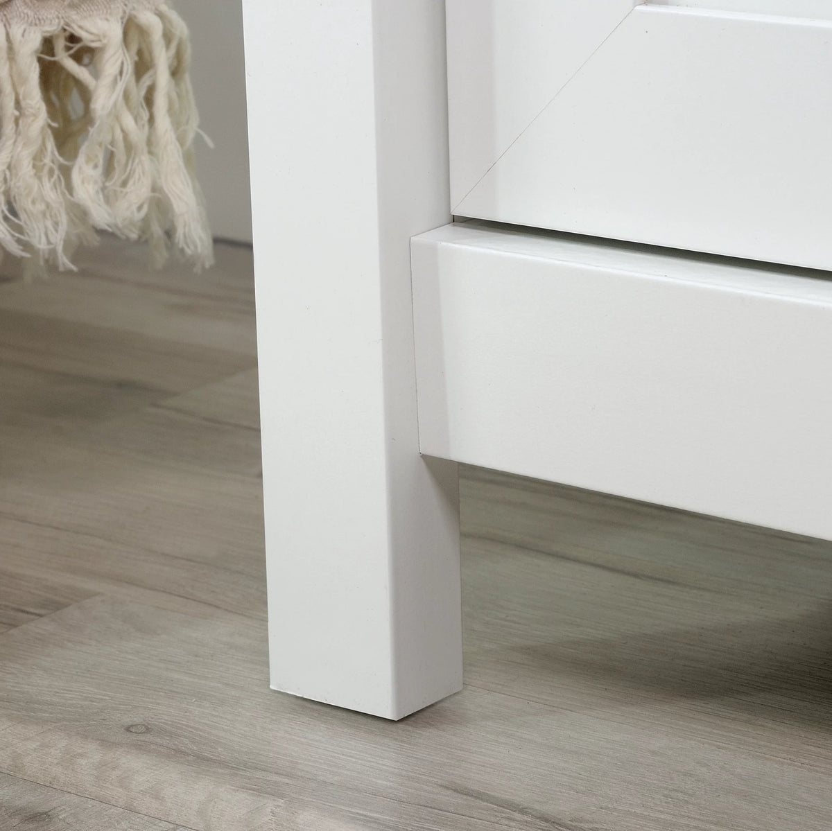 Soft White Storage Console TV Stand N7679