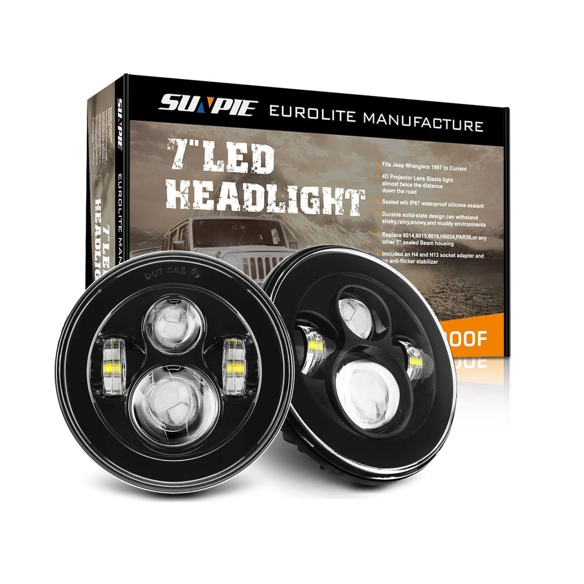 Black LED Projection Headlight Kit J832