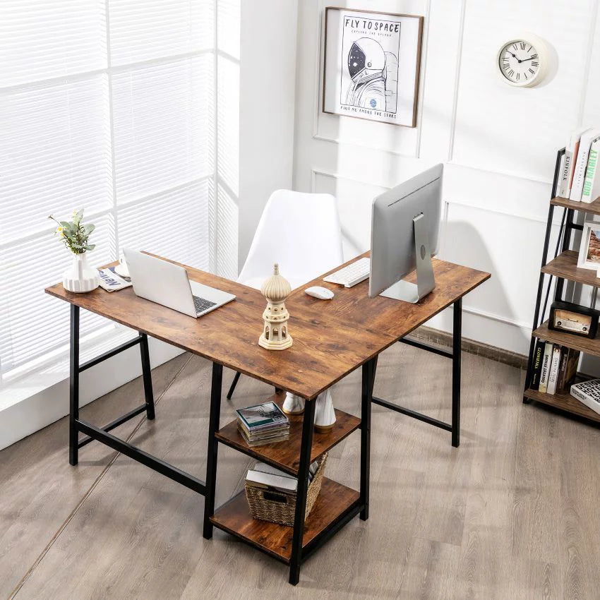 Rustic Home Office Corner Desk B439