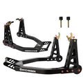 Aluminum Motorcycle Stand Front and Rear Combo Wheel Lift Stands, U+L Adjustable, Black B612
