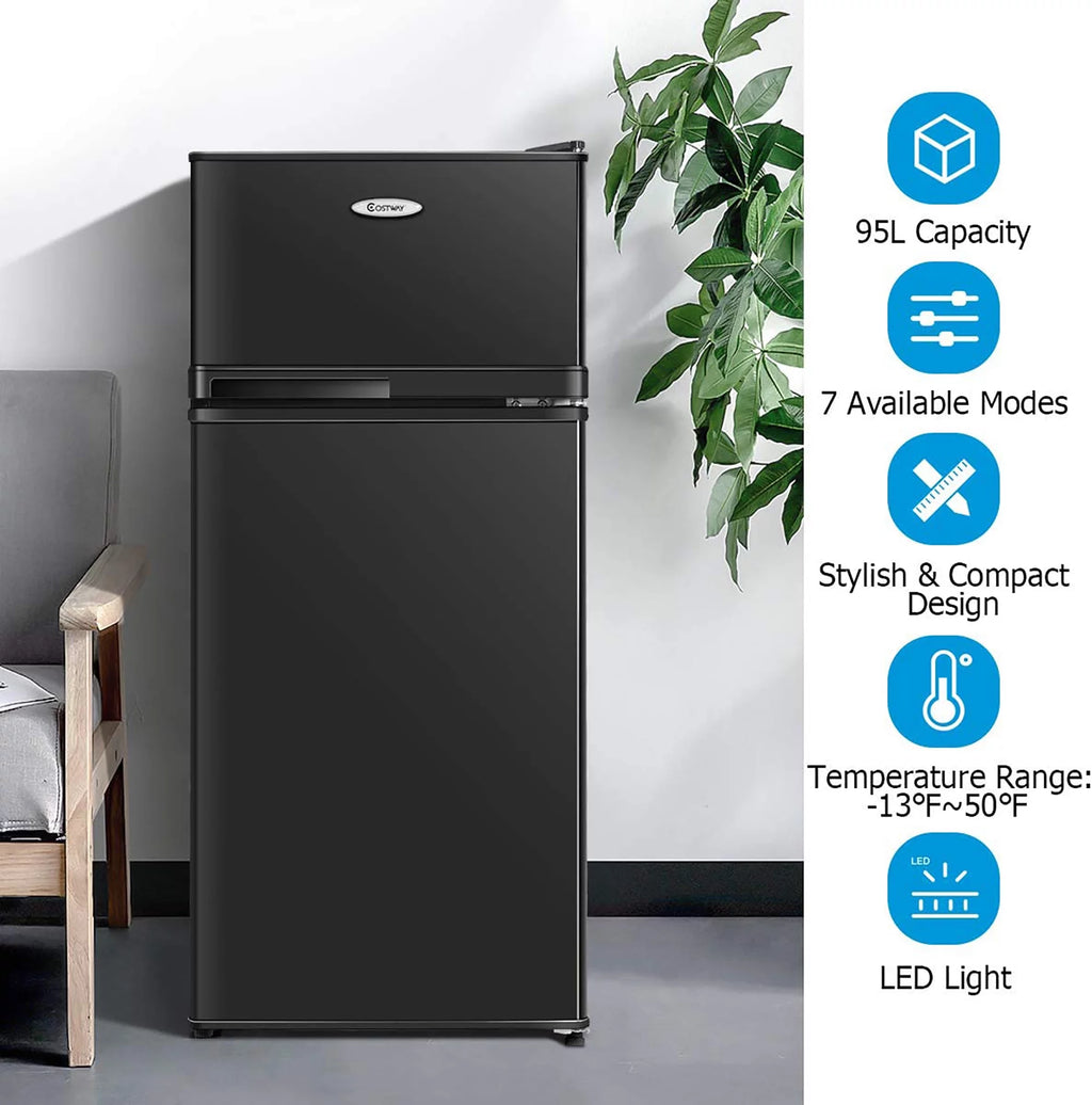 2 Doors 3.4 cu ft. Compact Mini Refrigerator Freezer A272612