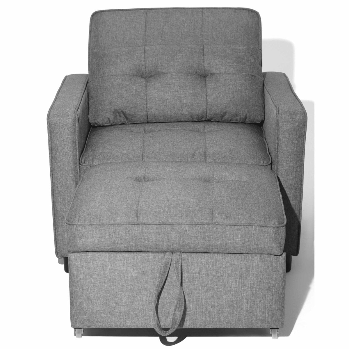Light Grey Linen Convertible Chair Bed U9239