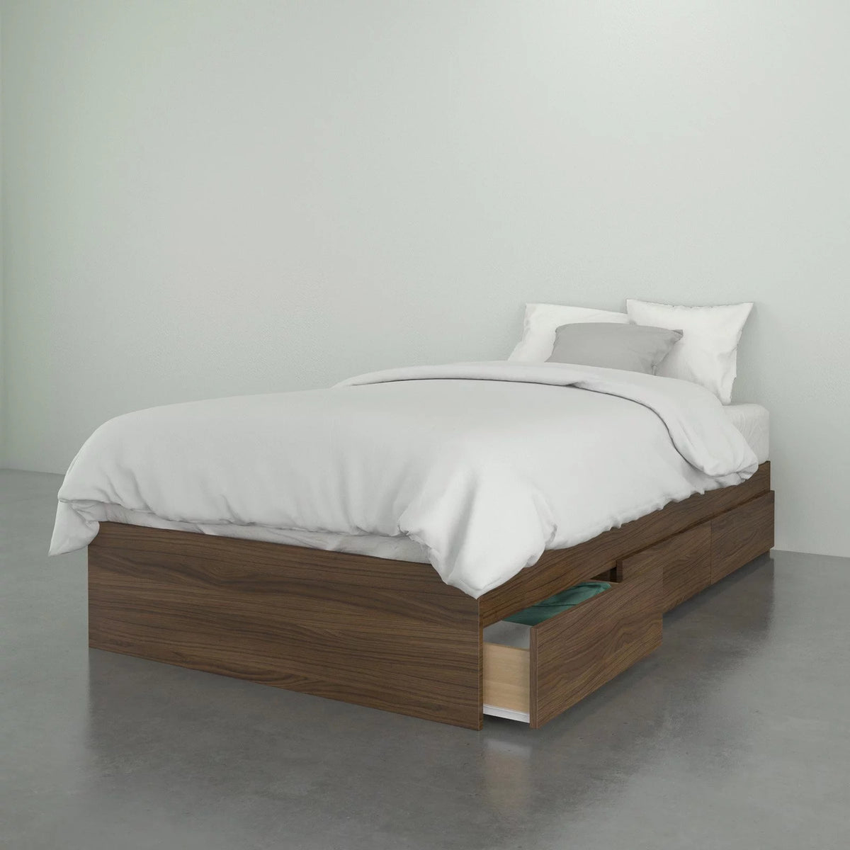 Twin Size Storage Wood Bed Frame with 3 Drawers G3753