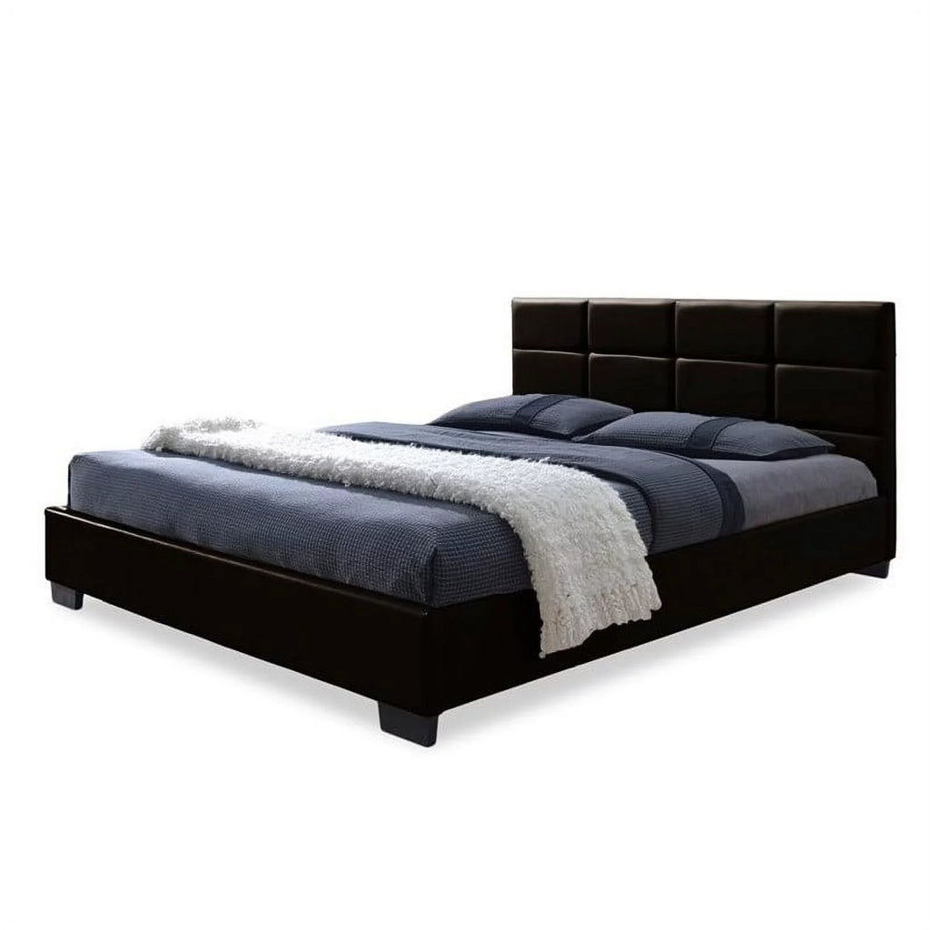 Leather Upholstered Queen Platform Bed R366317