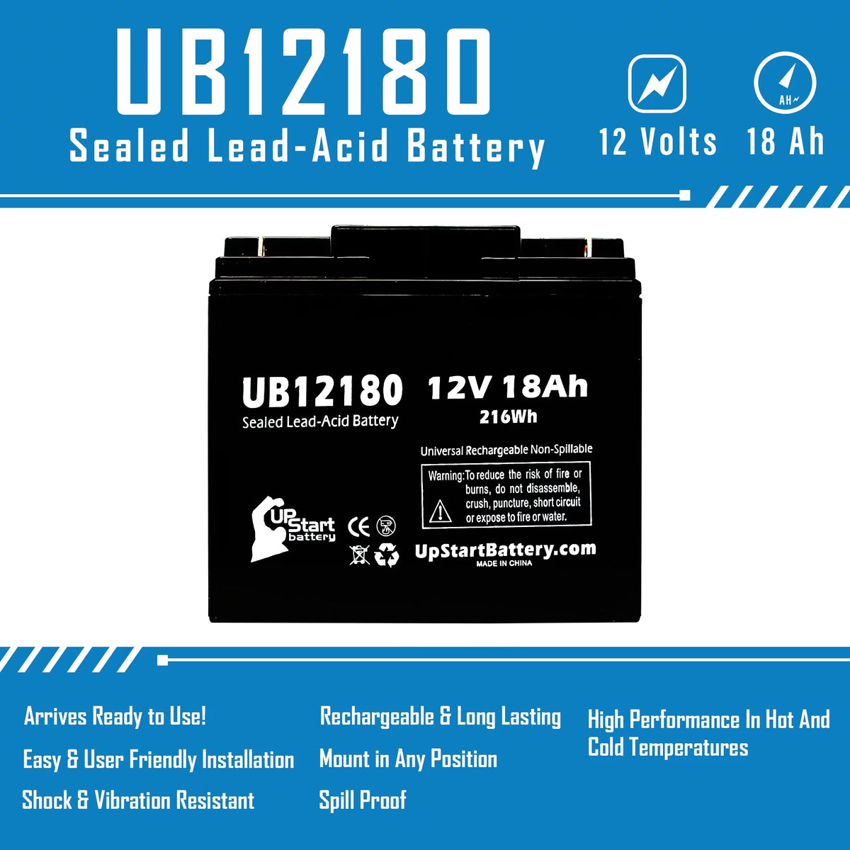 12V 18Ah Sealed Lead Acid Battery J29381
