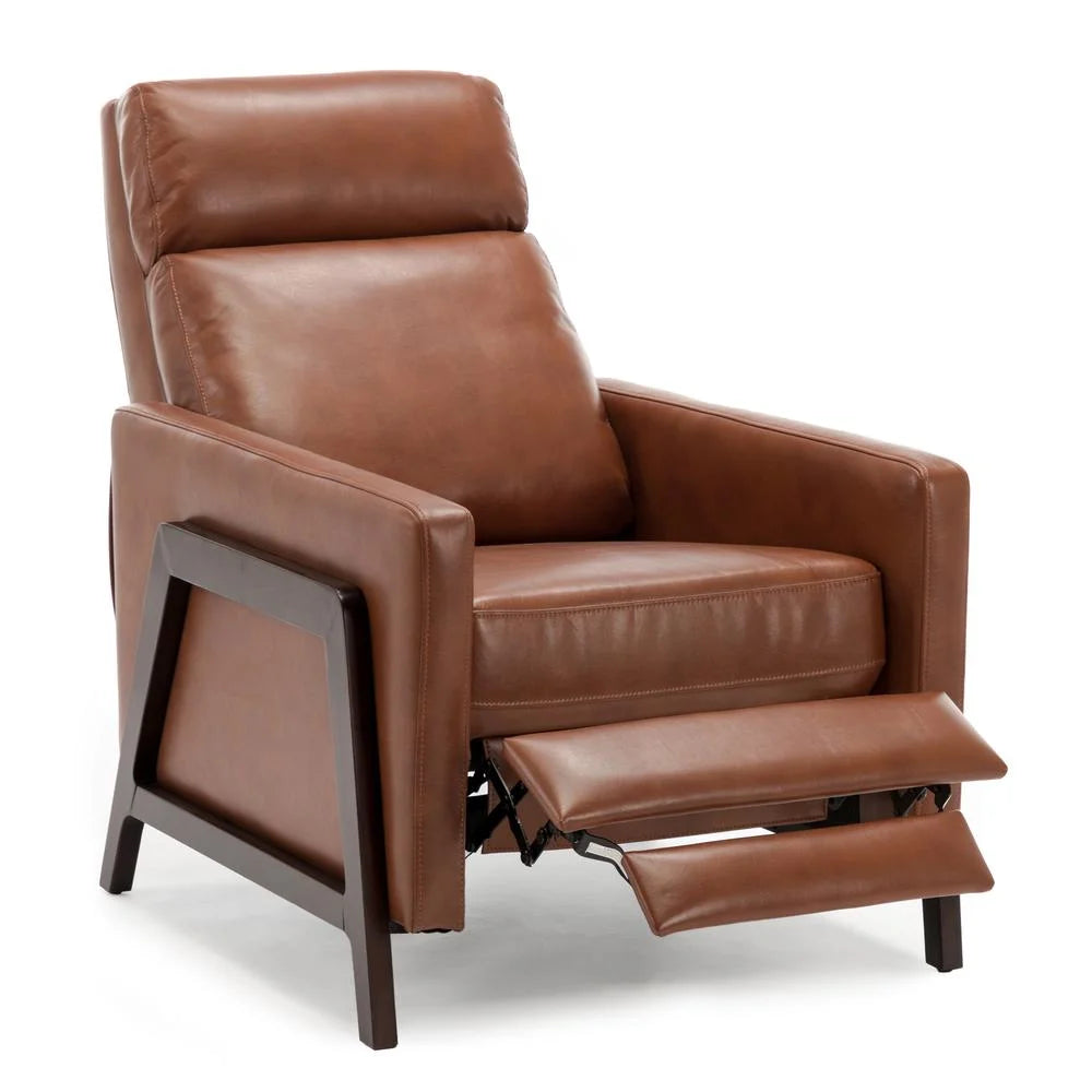 Caramel Faux Leather Push Back Recliner Y5879