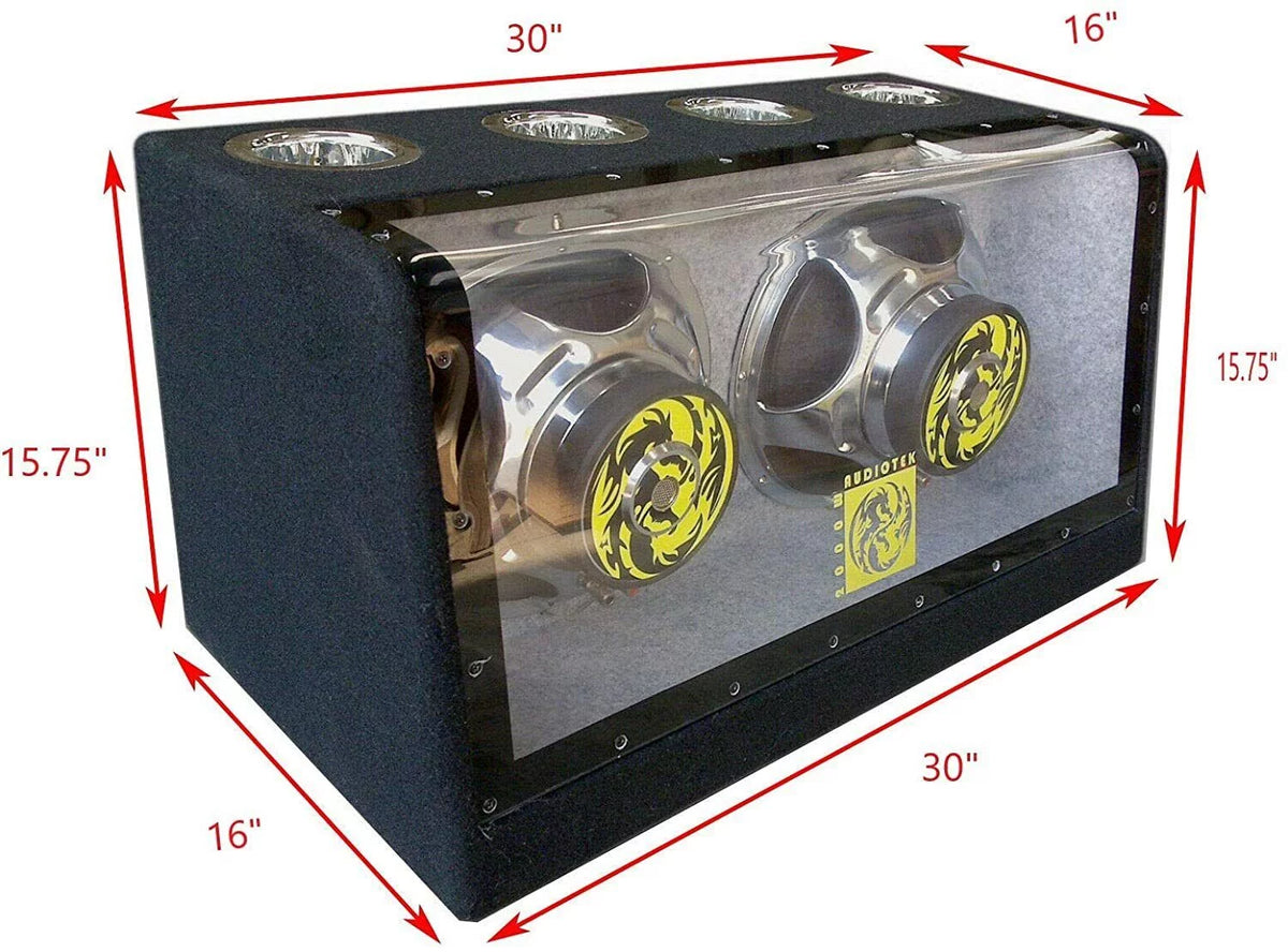 12" 2000W Bandpass Bass Box + Car Audio Amplifier + Kit Bundle F7849